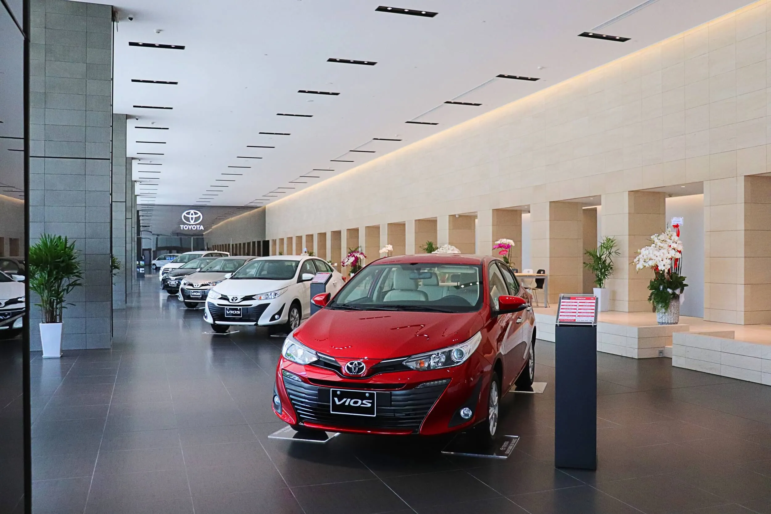 Khu vực trưng bày xe rộng rãi