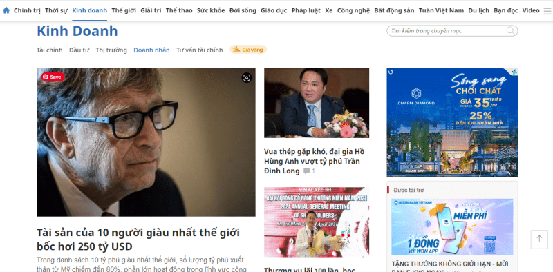 báo giá đăng bài PR trên báo Vietnamnet