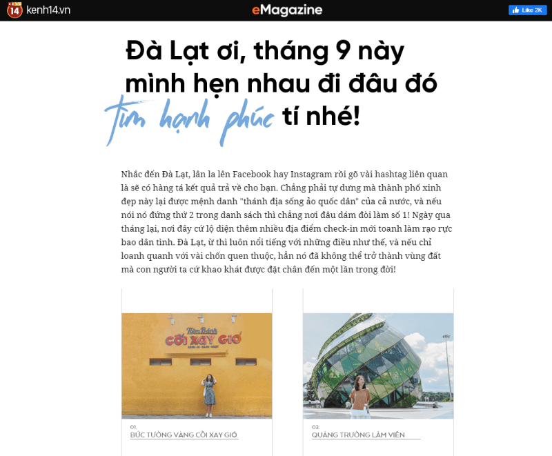 Bài viết dạng Mini Magazine