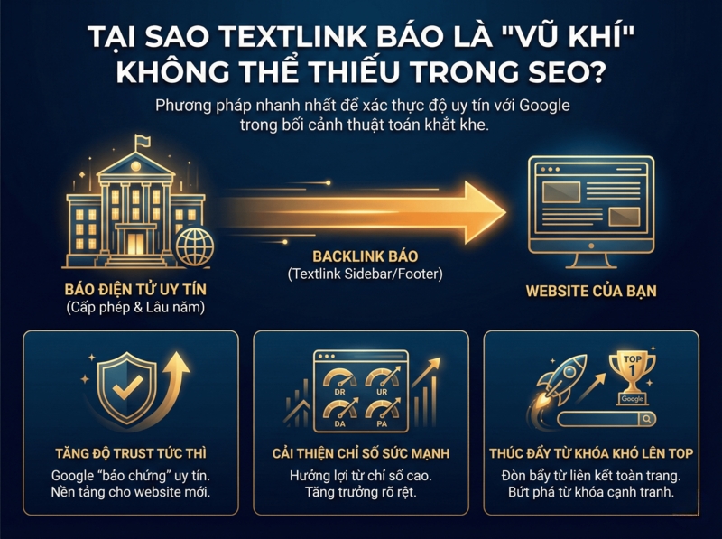 Tác dụng của textlink báo với website